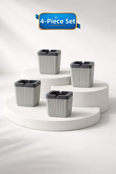 LE PARİS Set of 4 Decorative Striped Ashtrays |   Smokeless Cigarette Ashtray...