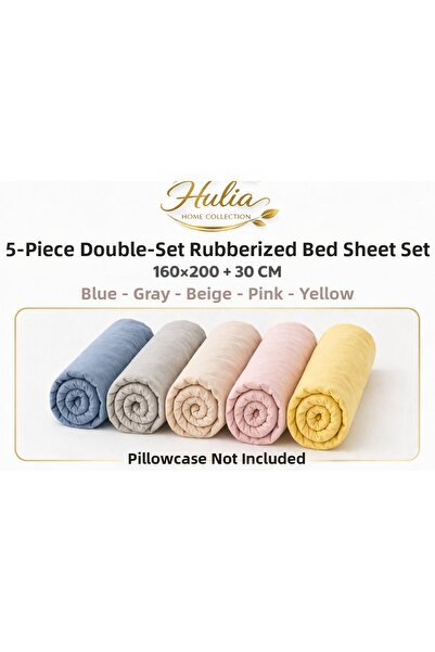 Altıntaş soft 5 Piece Elastic Sheet Set Double Size "Blue-Grey-Beige-Yellow-P...