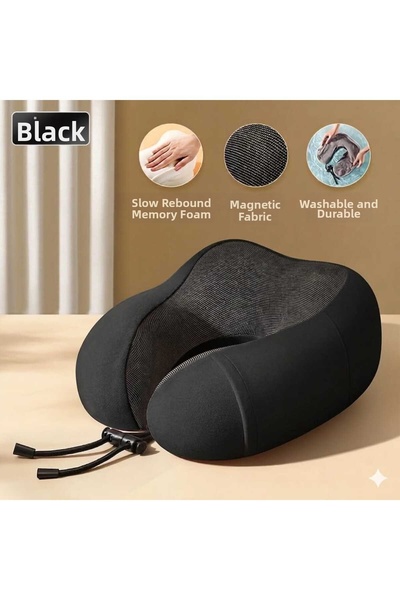 Tigdes Orthopedic Travel Pillow with Visco Neck Support, Double Layered, Magn...