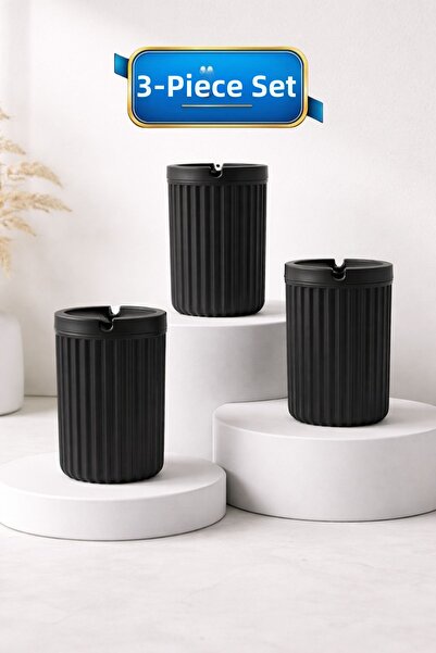 LE PARİS Set of 3 Decorative Striped Ashtrays |   Smokeless Cigarette Ashtray...