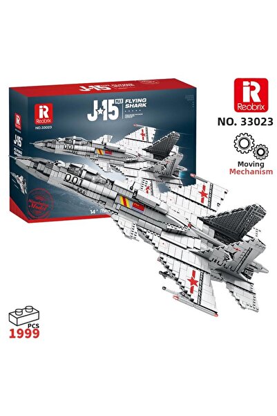 REOBRIX 33023 Shenyang J-15 Jet Airplane Creative Building Block Set Building...