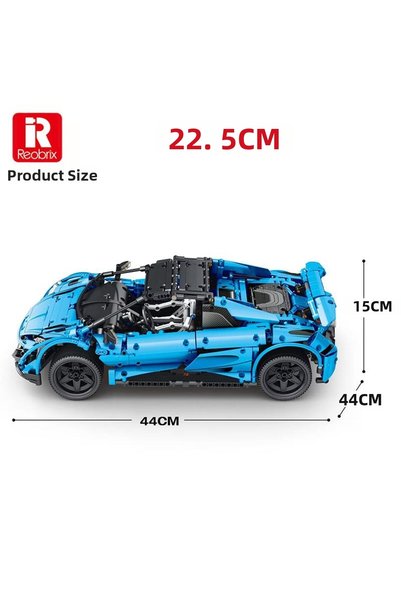 REOBRIX مجموعة مكعبات بناء إبداعية من تكنيك 11003-D 1/10 ماكلارين 675LT سبايدر للسيارات مع جهاز تحكم ومحرك