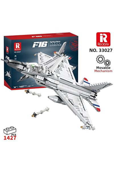 REOBRIX 33027 F-16 Jet Airplane Creative Building Block Set Building Blocks (...