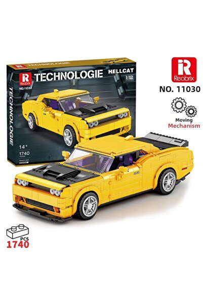REOBRIX مجموعة مكعبات بناء سيارة دودج تشالنجر هيلكات من تكنيك 11030 بمقياس 1/...