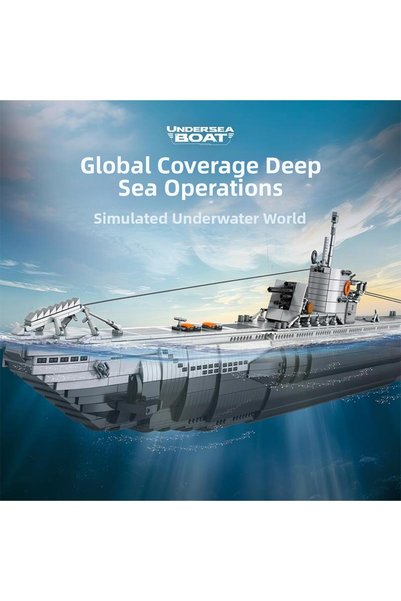 REOBRIX 33050 Submarine Creative Building Block Set Building Blocks (Strategic U-Type Submarine)-3624Par