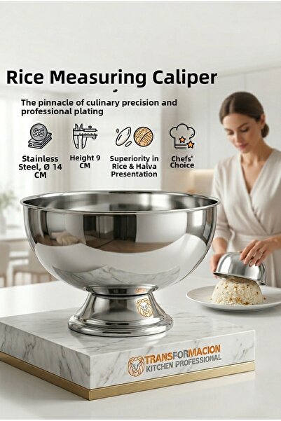 Transformacion Professional 14 cm Diameter Pilaf Mold - Halva Mold 304 Stainl...