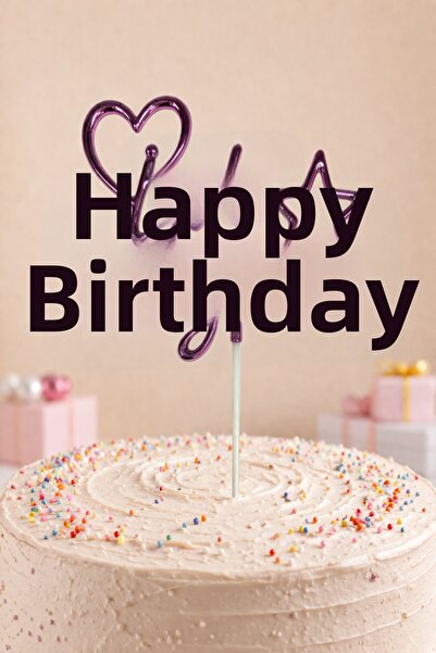 Baloncu Nene La mulți ani! Ornament pentru tort, aspect de plexiglas roz, dec...