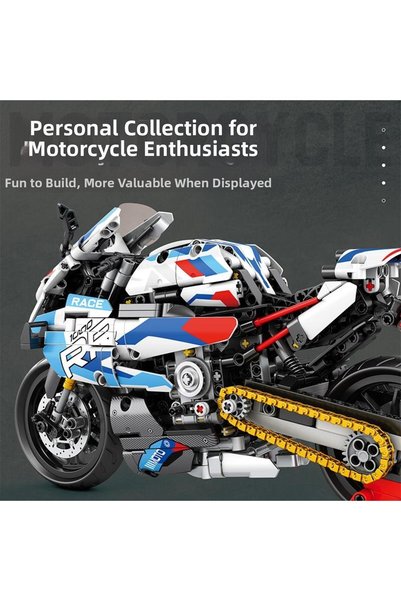 REOBRIX Technic 99040 Moto League Bmw S1000 Rr Motorcycle Creative Building Block Set Building Blocks (t