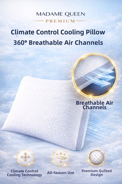 MADAME QUEEN Premium Κλιματιζόμενο Μαξιλάρι – 360 °   Με κανάλια αέρα 800γρ