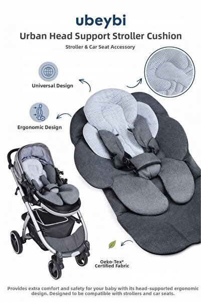 ubeybi Urban Head Support Stroller Cushion - Universal Baby Stroller, Car Sea...