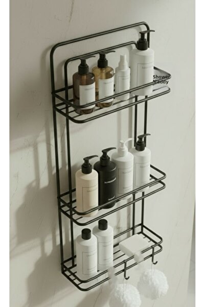 EVA METAL TASARIM Μαύρο απλό μπάνιο - με γάντζους 2 τμχ, ανοξείδωτη αυτοκόλλη...