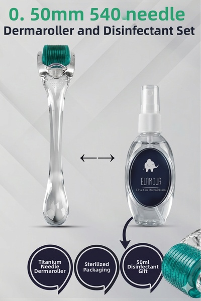 ELAMOUR - إبرة التيتانيوم الأصلية - هدية معقمة - إبرة ديرمارولر للعناية بالشع...