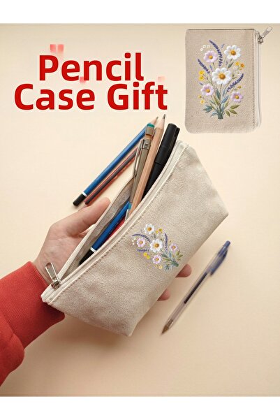 JANJAN حامل أقلام من القماش، منظم متعدد الأغراض، حافظة أقلام، حقيبة مكياج، حق...