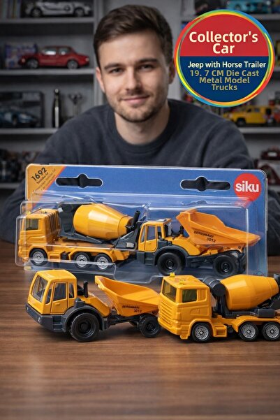 TOYFEST Siku Construction Vehicles Set Dump Truck Concrete Mixer Metal Toy Ye...