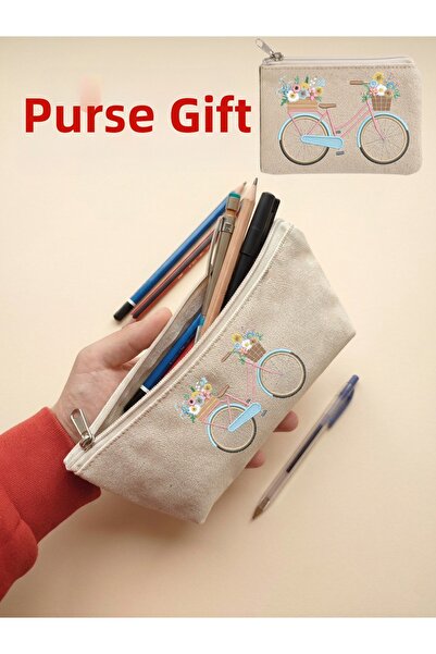 JANJAN حامل أقلام من القماش، منظم متعدد الأغراض، حافظة أقلام، حقيبة مكياج، حق...