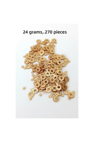 Royaleks أويا فستان سهرة قلادة سوار شبكي معدني بلاستيك ترتر ذهبي اللون 24 جرا...