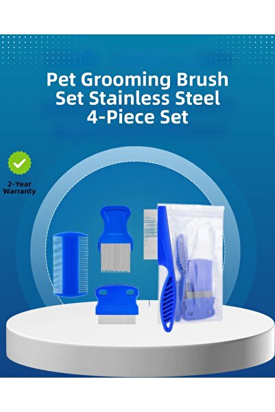 TeknoKapsül 4 Piece Ergonomic Comb Set for Cats, Dogs and Small Animals