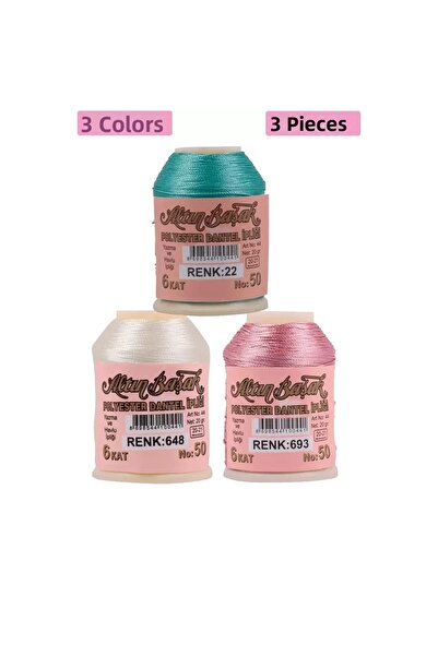 TAEYU 3 قطع من خيوط الأشقر والدانتيل الذهبية 20 جرام - رقم: 648 - 693 - 022