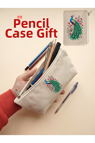 JANJAN حامل أقلام من القماش، منظم متعدد الأغراض، حافظة أقلام، حقيبة مكياج، حق...