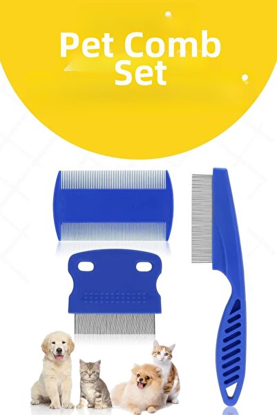 TeknoKapsül Pet comb set 4pcs lice comb suitable for cat dog hair