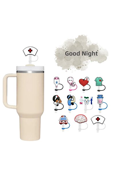 GECEDENİZ غطاء شفاطة متوافق مع التيرموس، قبعة الممرضة، قبعة المستشفى