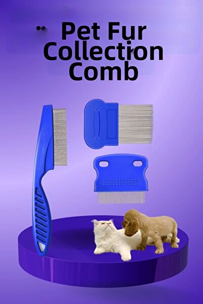 TeknoKapsül Cat Dog Lint Flea Collector Collecting Cleaning Comb Comb Set Set...