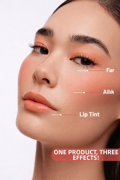 NİOCO Liquid Blush Set of 2 |   Lipstick & Eyeshadow |   Permanent High Pigmented |   Peach-Peach