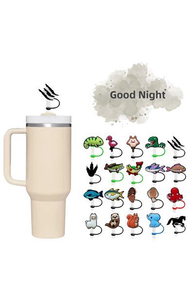 GECEDENİZ Thermos Compatible Straw Stopper Claw Animal