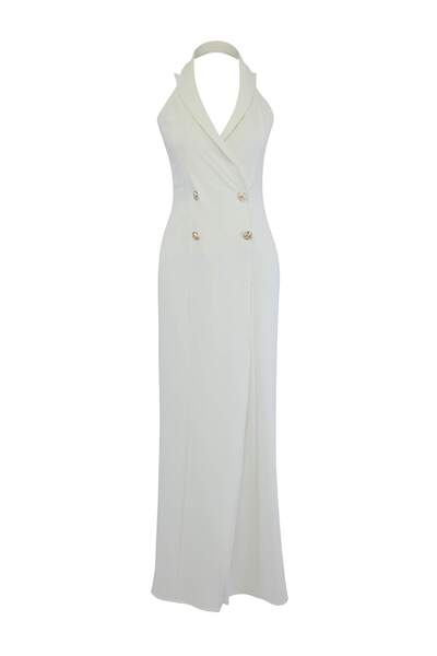 Trendyol Kollektion Ecrufarbenes, einfarbiges, geknöpftes, gewebtes Finike Ma...