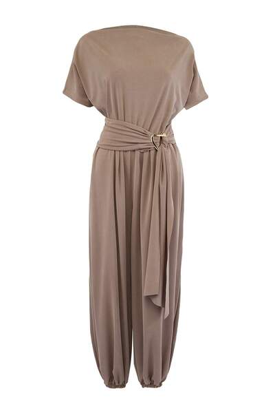 Trendyol Kollektion Dunkelnerzfarbener, schlichter, entspannter Strickoverall...