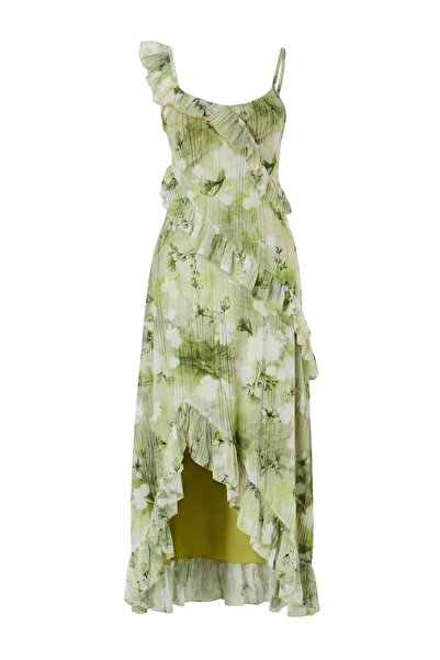 Trendyol Collection إصدار محدود متعدد الألوان بياقة على شكل جرس حمالات رفيعة ...