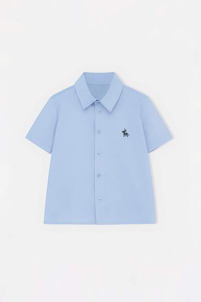 TRENDYOLKIDS Light Blue Short Shirt Tkdss26Go00007