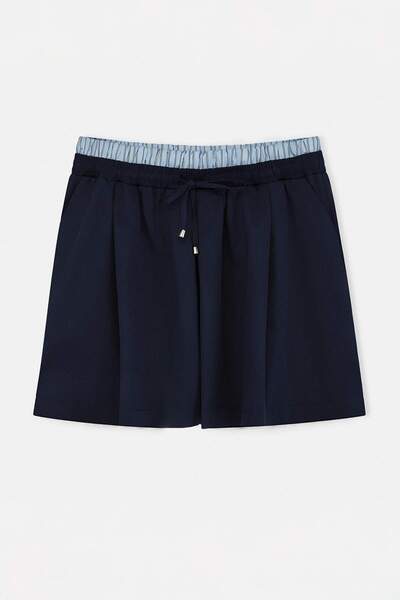 Trendyol Curve Fusta albastru marin mărime mare țesut TBBSS26AZ00023