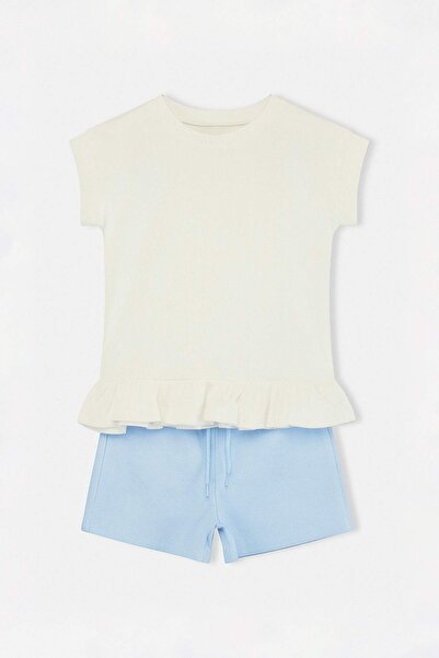 TRENDYOLKIDS Εκρού Ριγέ Πλεκτό Σετ Πάνω-Κάτω Μέρος TKDSS26AU00062