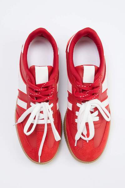 TRENDYOL SHOES Rote, mehrfarbige, zweifarbige Damen-Retro-Sportschuhe mit Sch...