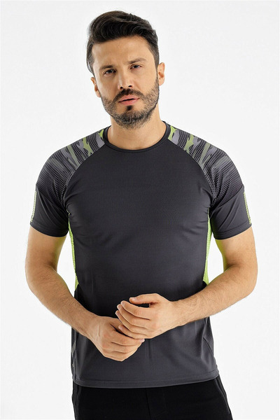 UHLSPORT Erkek Tişört Sıfır Yaka B.Yaka Poly. Dark M 3201108