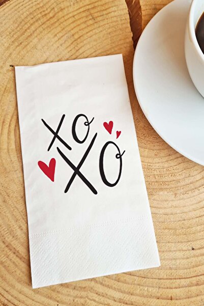 PEKSHOP مناديل ورقية مكتوبة عليها XOXO لعيد الحب، مناديل ورقية ناطقة لعيد الحب