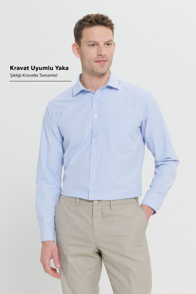 AC&Co / Altınyıldız Classics Cămașă pentru bărbați, albastru deschis, ușor de...