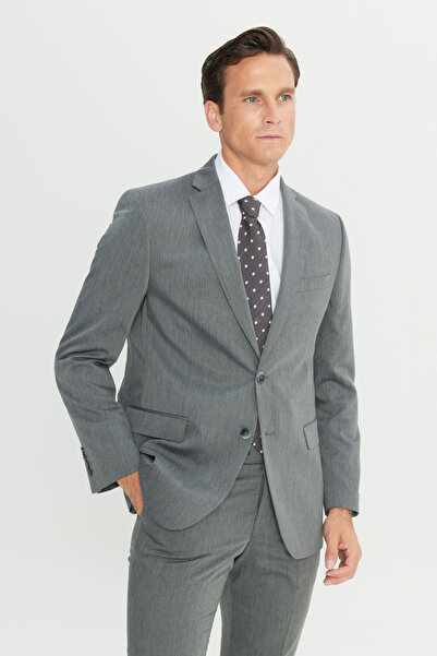 ALTINYILDIZ CLASSICS Men's Gray Slim Fit Slim Fit Mono Collar Suit