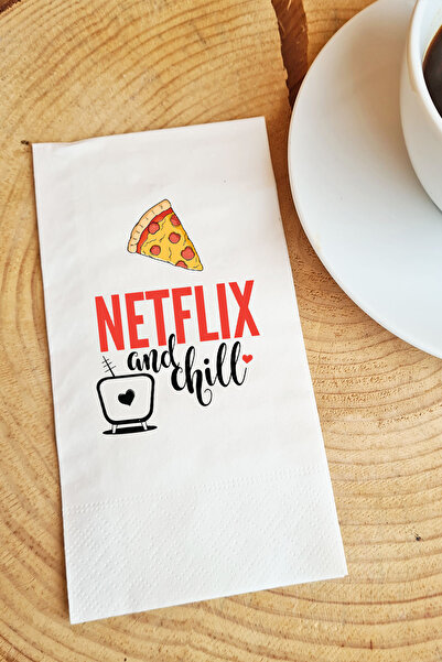 PEKSHOP Presentation Napkin with the Words Netflix and Chill Paper Napkin