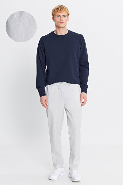 AC&Co / Altınyıldız Classics Ανδρικό παντελόνι από γκρι βαμβακερό ύφασμα κανο...