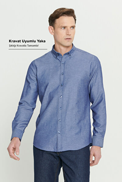 AC&Co / Altınyıldız Classics Ανδρικό πουκάμισο Oxford Easy-Iron, βαμβακερό πο...