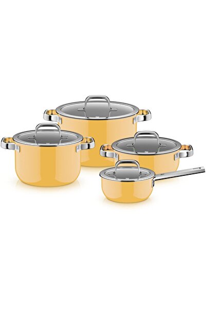 WMF طقم أواني طهي فيوجن تك لون أصفر مانجو 4 قطع