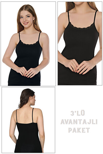 Cotpark Жіночий комплект економ-класу з 3 предметів - базова бавовняна чорна ...