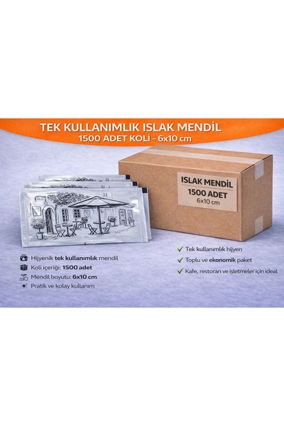 GÖKSU TEK KULLANIMLIK BASKILI ISLAK MENDİL (KOLİ İÇİ 1500 ADET) (6*10 CM)