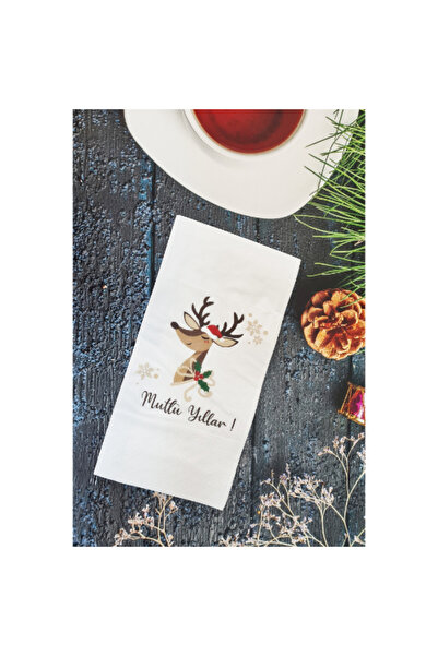 PEKSHOP Happy New Year Written with Deer - New Year Napkin
