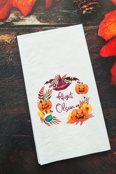 PEKSHOP منديل العرض التقديمي للهالوين بون أبيتيت منديل ورقي ناطق