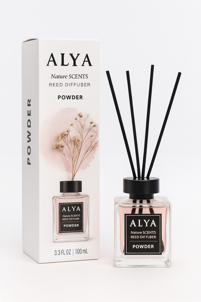 ALYA Set 2 buc odorizant de cameră din sticlă, PULBERE 100ml