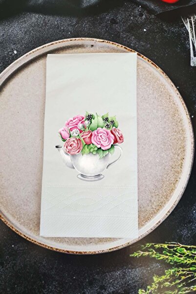 PEKSHOP Flowers in a Teapot Speaking Napkin Presentation Napkin