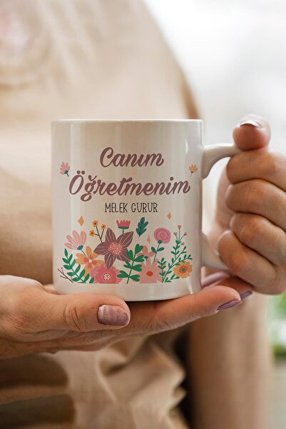 PEKSHOP Öğretmenler Günü Hediyesi Kupa Bardak İsme Özel Canım Öğretmenim